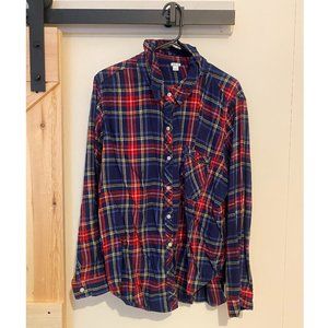 Aerie Oversized Cozy Navy and Red Fall Flannel Size XL
